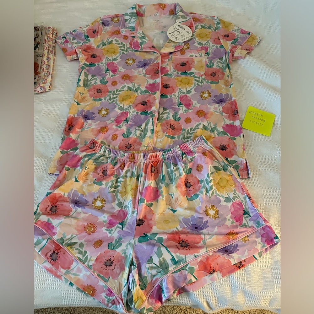 NWT Little Sleepies Watercolor Meadow Women's PJ Set Size XS